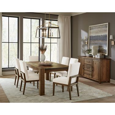 Dovetail 76 Inch Dining Room Set In Natural