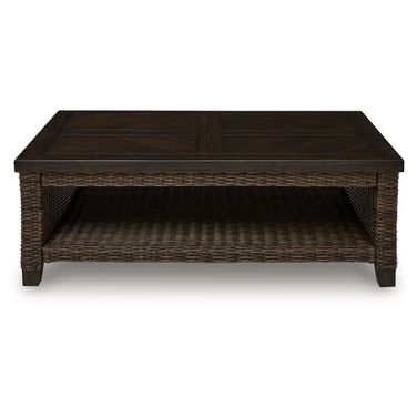 Drakes Beach Outdoor Coffee Table In Dark Brown