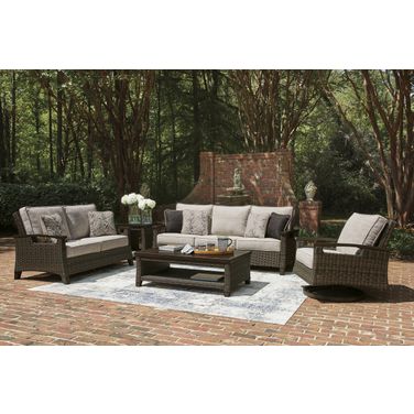 Drakes Beach Outdoor Occasional Table Set In Dark Brown