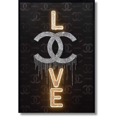 Dramatic Dripping Devotion Canvas Neon Wall Art In Multi