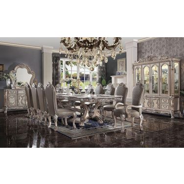 Dresden 136 Inch Rectangular Dining Room Set (Vintage Bone White)
