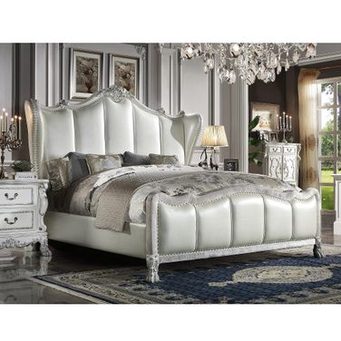 Dresden II California King Bed In Pu And Bone White
