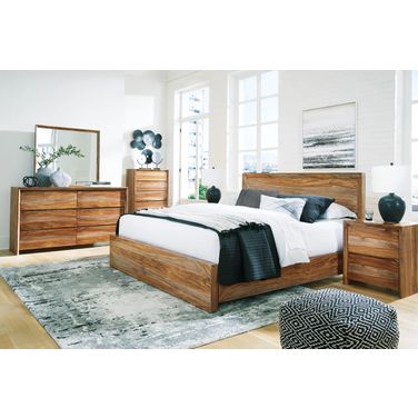 Dressonni Panel Bedroom Set In Brown