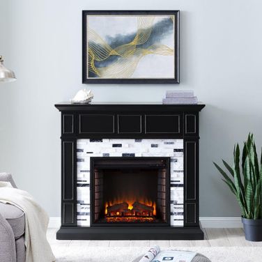 Drovling Marble Fireplace In Black FE1080859