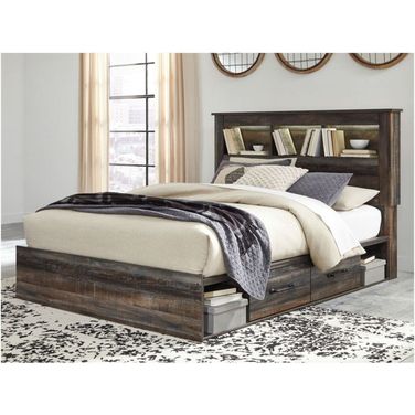Drystan Multi Bookcase Panel Bedroom Set with Side Storage