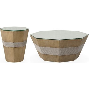 Dunes Occasional Table Set In Tan and Grey