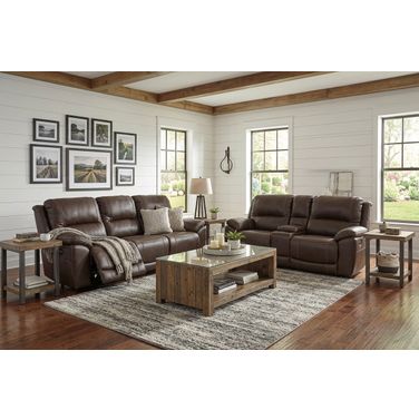 Dunleith Power Reclining Living Room Set In Chocolate