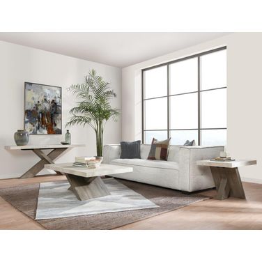 Durant Occasional Table Set In Distressed Gray and Antique White