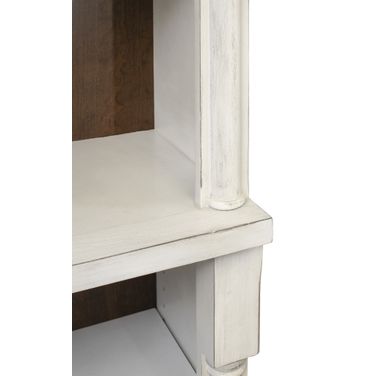 Durham Rustic 96 Inch Wood Bookcase with Doors In White