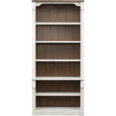Durham Rustic Open 96 Inch Wood Bookcase In White