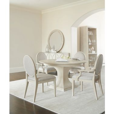 East Hampton Round Dining Room Set In Cerused Linen