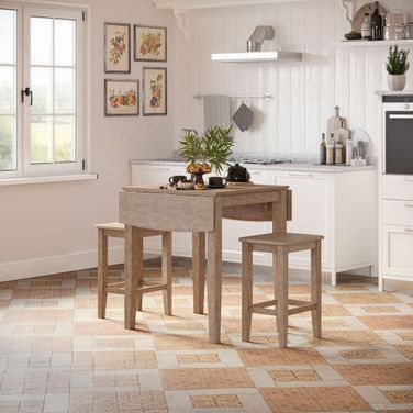 Eastern Tides 3 Piece Backless Counter Height Dining Set In Bisque
