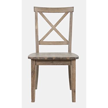 Eastern Tides X-Back Acacia Dining Chair Set of 2 In Bisque