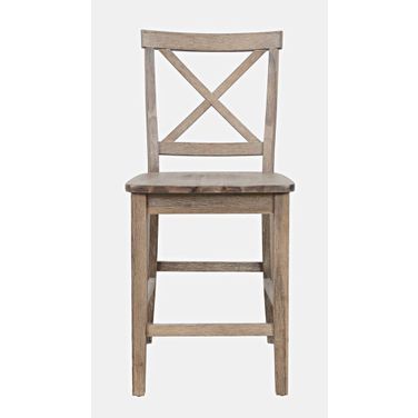 Eastern Tides X-Back Counter Barstool Set of 2 In Bisque