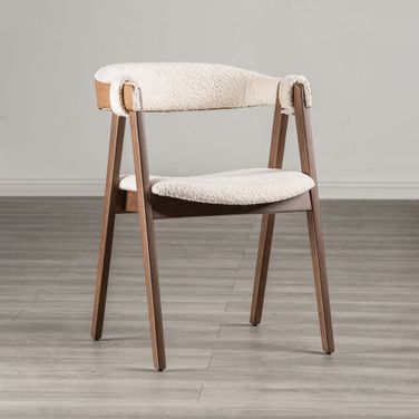 Ebikon Side Chair Set of 2 In Walnut and Beige