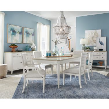 Echo Isles Extendable Rectangular Dining Room Set In Sea Pearl and Driftwood