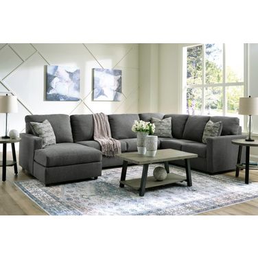 Edenfield 3-Piece LAF Corner Chaise Sectional In Charcoal