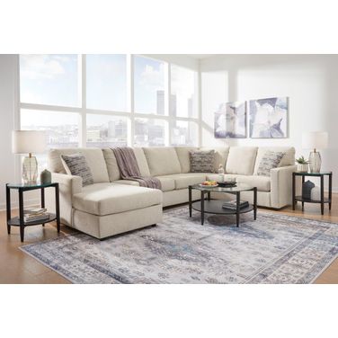 Edenfield 3-Piece LAF Corner Chaise Sectional In Linen