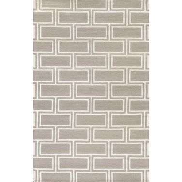 Edgy Collection Hand-Tufted Bamboo Silk and Wool Area Rug, 12' x 15' In Ivory and Silver
