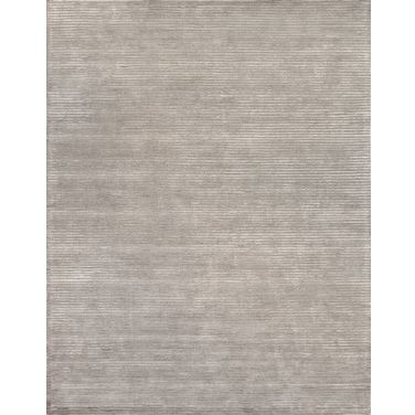 Edgy Collection Hand-Tufted Bamboo Silk and Wool Area Rug, 12' x 15' In Silver and Grey