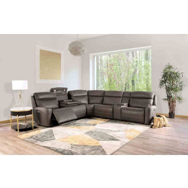 Edmondus Power Sectional In Dark Gray