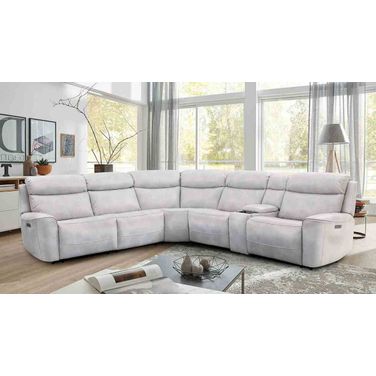 Edmondus Power Sectional In Light Taupe