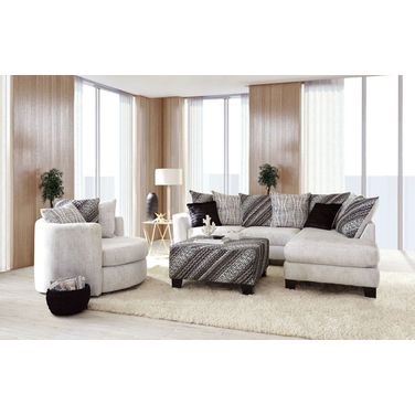Eimear Sectional In Off-White and Black