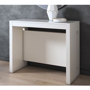 Elasto White Wood Grain Melamine Extendable Console