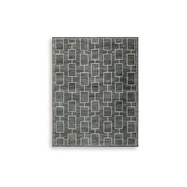 Elderland Washable Large Rug In Black and Gray