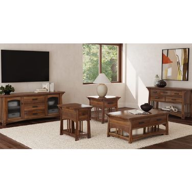 Eldora Occasional Table Set In Saddle Brown