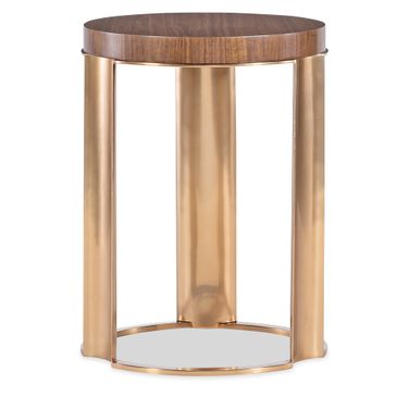Eleana Accent Table In Walnut and Bronze