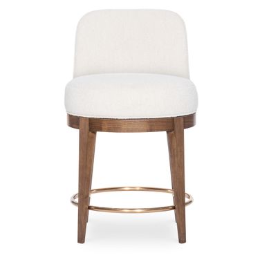 Eleana Counter Stool In Walnut and Beige