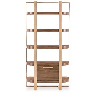Eleana Etagere In Walnut and Bronze
