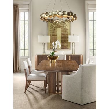 Eleana Rectangle Dining Room Set In Walnut and Bronze