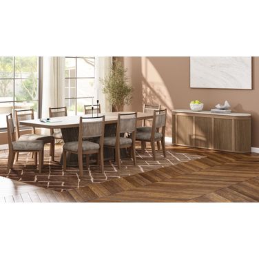 Elements Rope Pedestal Dining Set In Toffee