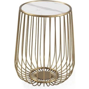 Elena White Marble Top End Table