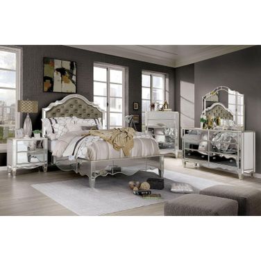 Eliora Silver Upholstered Panel Bedroom Set