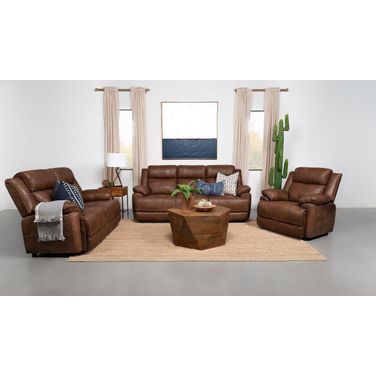 Ellington Living Room Set In Dark Brown