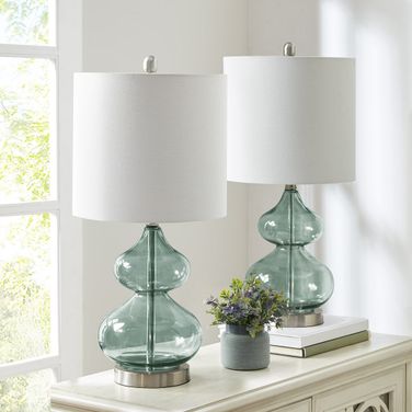 Ellipse Table Lamp Set Of 2 In Blue