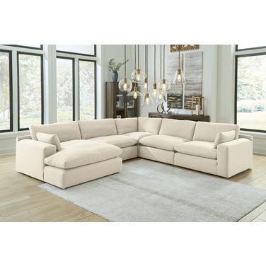 Elyza 5-Piece LAF Sectional With Chaise In Linen