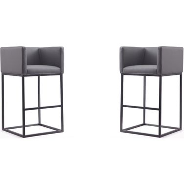 Embassy Barstool in Grey and Black (Set of 2)