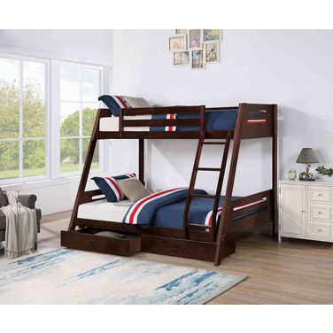 Emilee Twin Over Full Bunk Bed In Dark Walnut