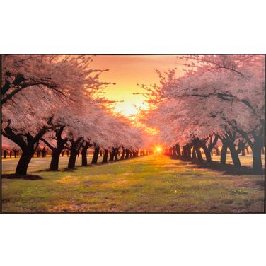 Enchanting Blush Orchard - 36" x 60" - Hand-Embellished Canvas In Pink and Gold