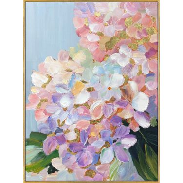 Enchanting Petal Reverie II - 40" x 30" - Hand-Embellished Canvas In Pink and Lavender