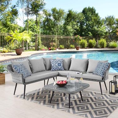 Endeavor Outdoor Patio Wicker Rattan Seating Set