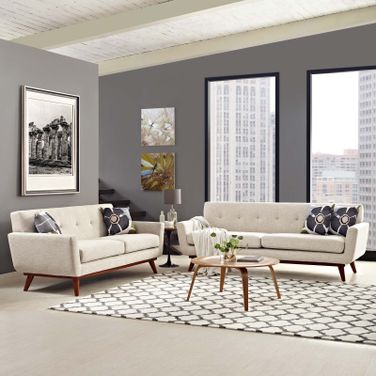 Engage Beige Loveseat and Sofa Set of 2