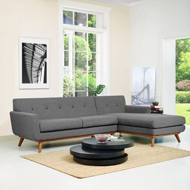 Engage Gray Right-Facing Sectional Sofa In Gray