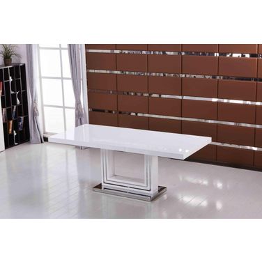 England Modern Solid Wood Dining Table In White Lacquer