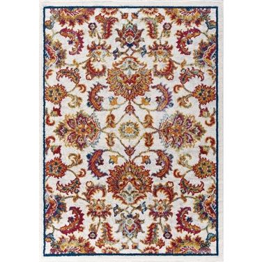 Entourage Yellow and Orange Azami Distressed Vintage Floral Lattice 8x10 Area Rug