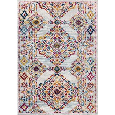 Entourage Yellow and Orange Khalida Distressed Floral Lattice 8x10 Area Rug R-1169A-810